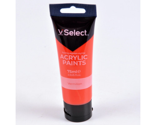 Краска акриловая 75мл VSelect ярко красная KRVS195196