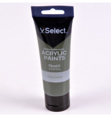 Краска акриловая 75мл VSelect оливковая зелёная KRVS195205