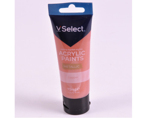 Краска акриловая 75мл VSelect "Металлик" медная KRVS195216