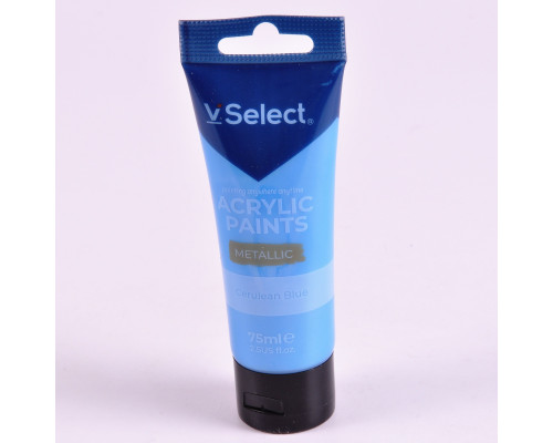 Краска акриловая 75мл VSelect "Металлик" голубая KRVS195218