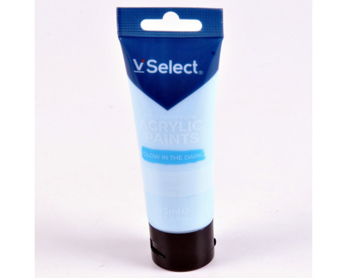 Краска акриловая 75мл VSelect голубая светящаяся в темноте KRVS195220