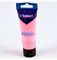 Краска акриловая 75мл VSelect красная светящаяся в темноте KRVS195222