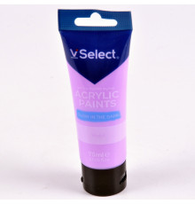 Краска акриловая 75мл VSelect фиолетовая светящаяся в темноте KRVS195223