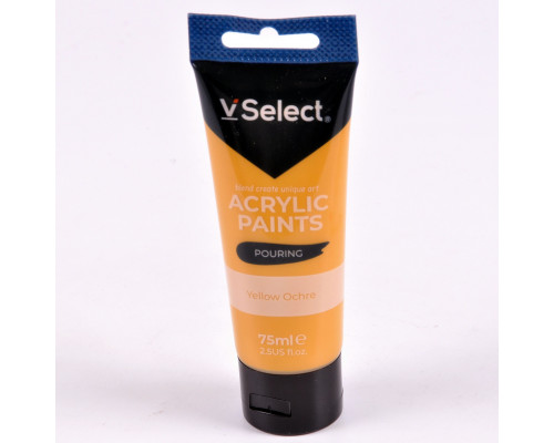 Краска акриловая 75мл VSelect "Pouring" охра KRVS195240