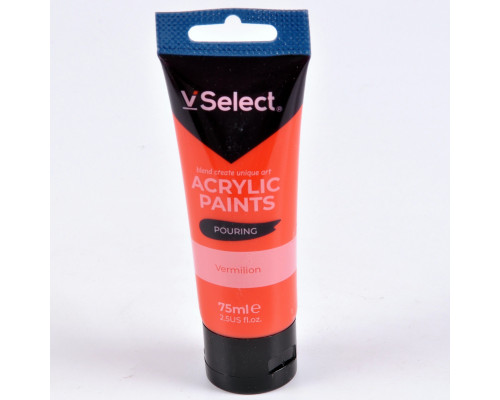 Краска акриловая 75мл VSelect "Pouring" ярко красная KRVS195241