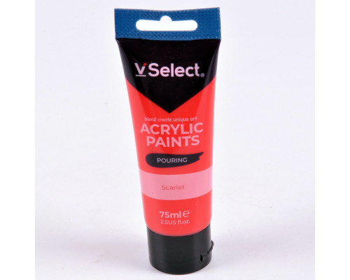 Краска акриловая 75мл VSelect "Pouring" красная KRVS195242