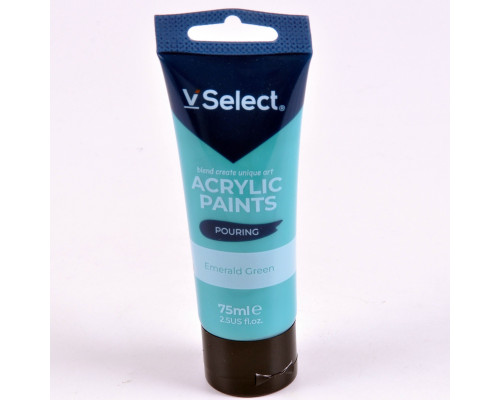 Краска акриловая 75мл VSelect "Pouring" изумрудно-зелёная KRVS195245