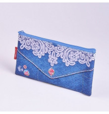 Пенал-косметичка Hatber "Jeans style" ткань 20,5*11 Npk_29091