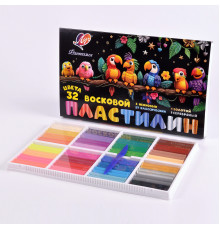 Пластилин 32цв Луч "Фантазия" восковой классический+флюор+золото+серебро 475гр 31C2066-08