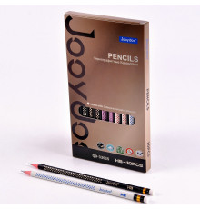 Карандаш ч/гр HB с ластиком Intelligent "Jooydoo" трехгранный ассорти QD-33035
