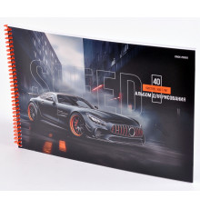 Альбом для рисования 40л на гребне Проф-Пресс "Красивые автомобили-3" ассорти 40-7905
