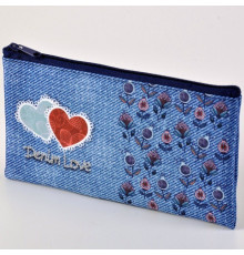 Пенал-косметичка Оникс ПМП 01-20 "Denim love" ткань 20,5*10,8 58159