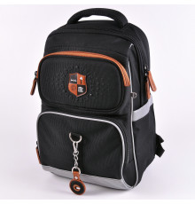 Ранец Grizzly "Чёрный" 1отд, нагрудная стяжка 27*39*15 0,844кг RAn-589-2/1