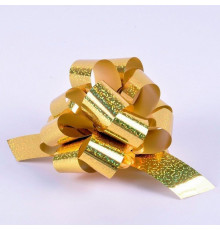Бант шар 325/75 золото голографический 3,2*9,99см GrandGift