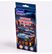 Карандаши 12цв Mazari "Машинки" шестигранные картонная коробка М-7127-12