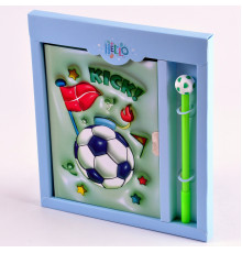 Набор детский 2предм. Basir "Футбольный мяч" блокнот 18*13, ручка ассорти MC-7472