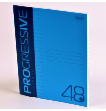 Тетрадь 48л линия пластиковая обложка Hatber "Progressive.Синяя" 48Т5В2