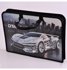 Папка с ручками пластик А4 Оникс ПТ-14-12 "Silver auto" фольга 34*24,5*4 87839
