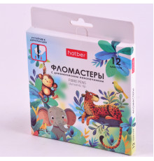 Фломастеры 12цв Hatber "Зов джунглей" картонная коробка FP_095808