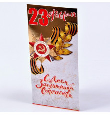 Открытка евро "23 февраля.С Днем Защитника Отечества!" фольга 20,4*9,8 Праздник 6200488